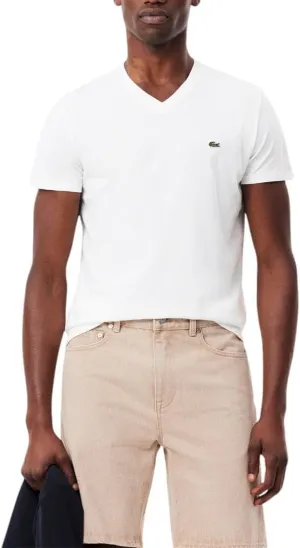 Lacoste Men's Short Sleeve V-Neck Pima Cotton Jersey T-Shirt