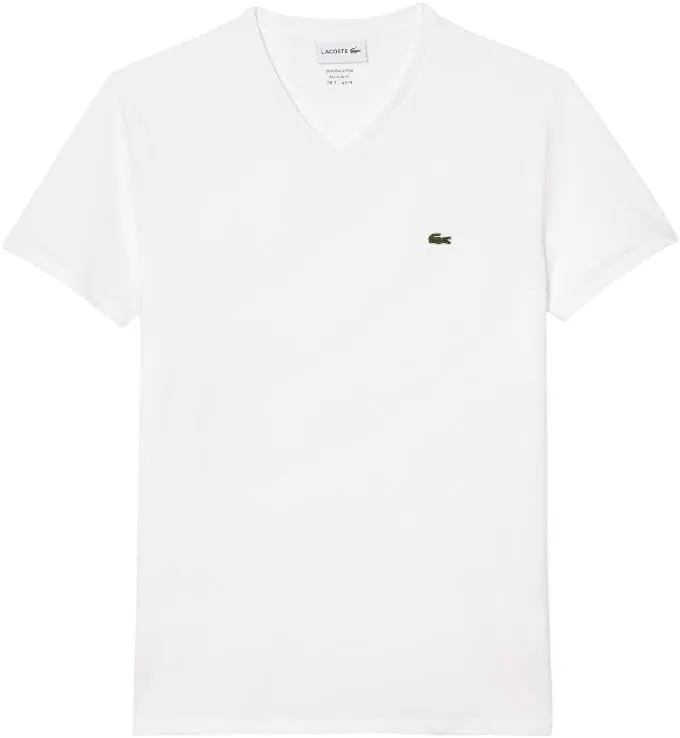 Lacoste Men's Short Sleeve V-Neck Pima Cotton Jersey T-Shirt