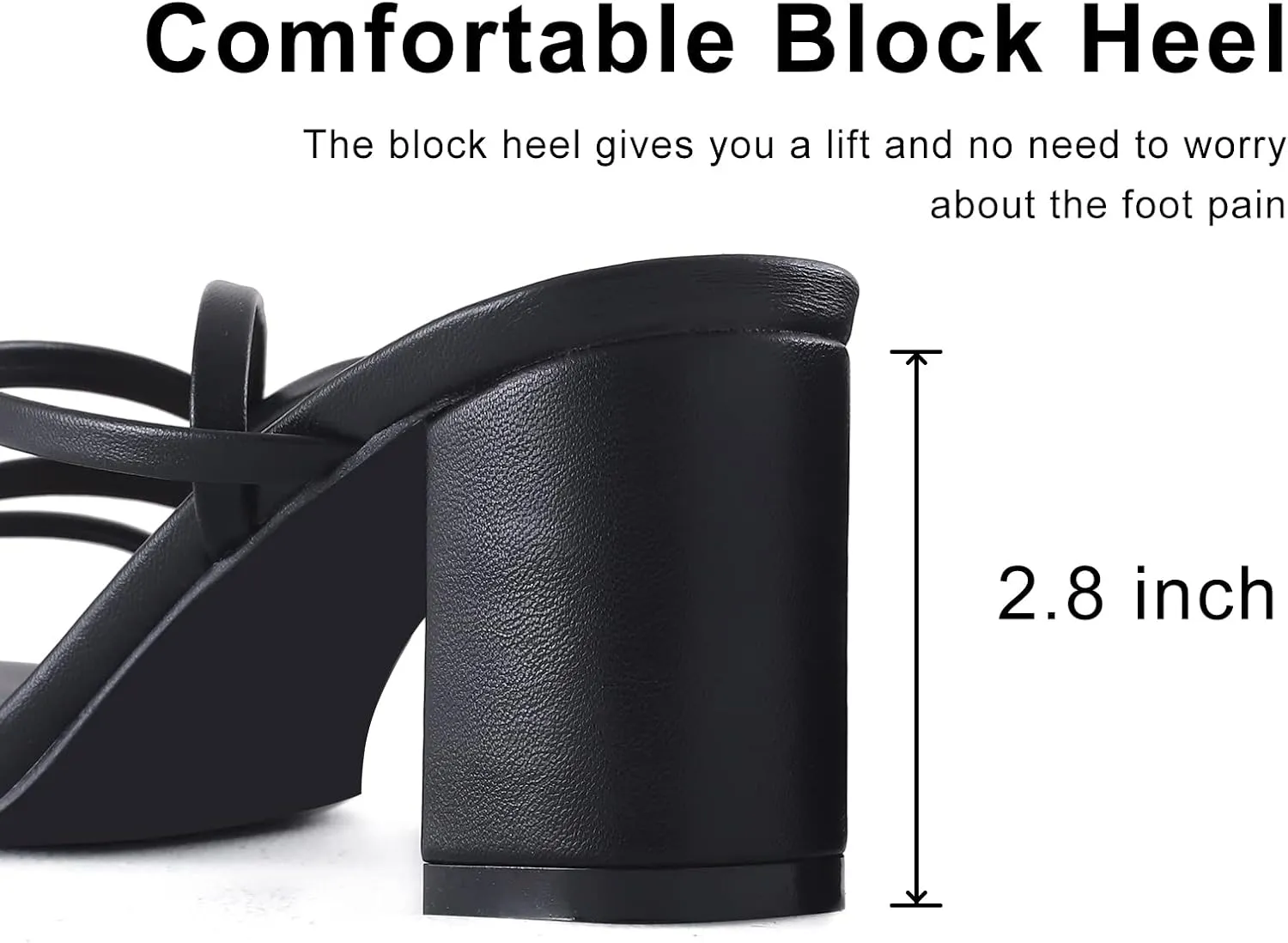 LACUONE Strappy Heels for women Block Heels Square Toe Chunky Ankle Buckle Pump Heeled Sandals