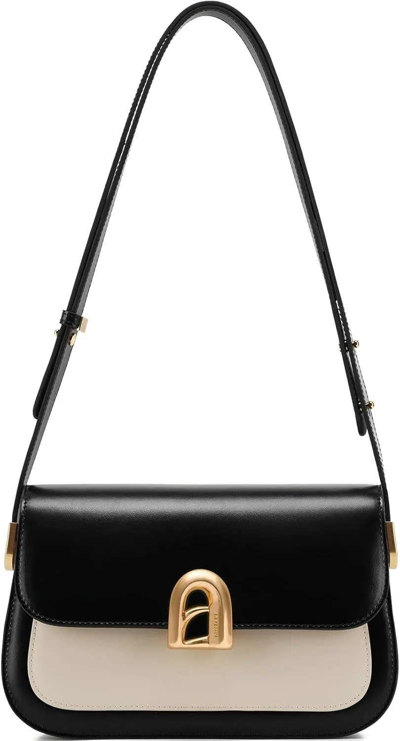 LA'FESTIN Genuine Leather Shoulder Purse for Women, Designer Handbag with Adjustable Strap, Going Out Crossbody Bag
