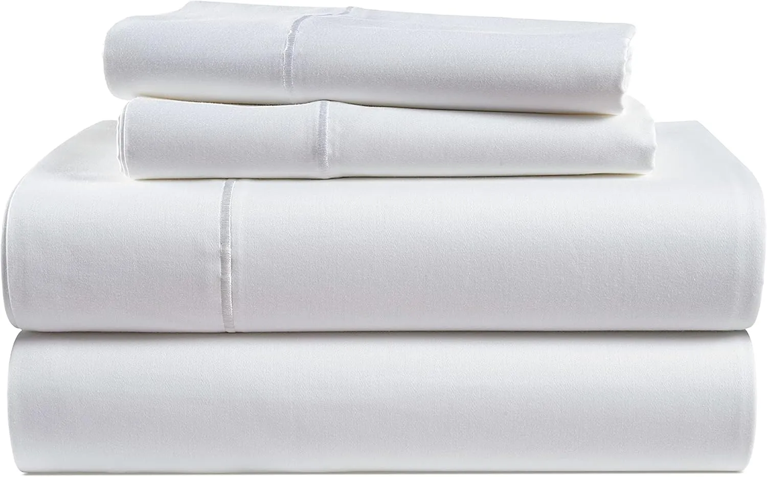 LANE LINEN 100% Egyptian Cotton King Sheets Set – 4 Piece Sateen Weave Bed Sheets, Ultra Soft, 16" Deep Pocket, Luxury King Size Sheet Set – White