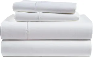 LANE LINEN 100% Egyptian Cotton King Sheets Set – 4 Piece Sateen Weave Bed Sheets, Ultra Soft, 16" Deep Pocket, Luxury King Size Sheet Set – White