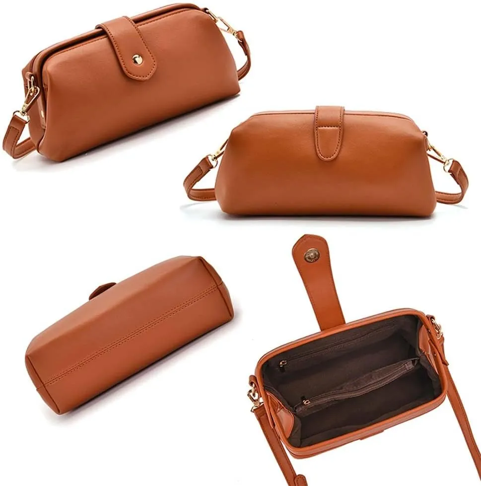 Langrents Retro Handmade Vintage Doctors Purse for Women - Leather Crossbody Bag