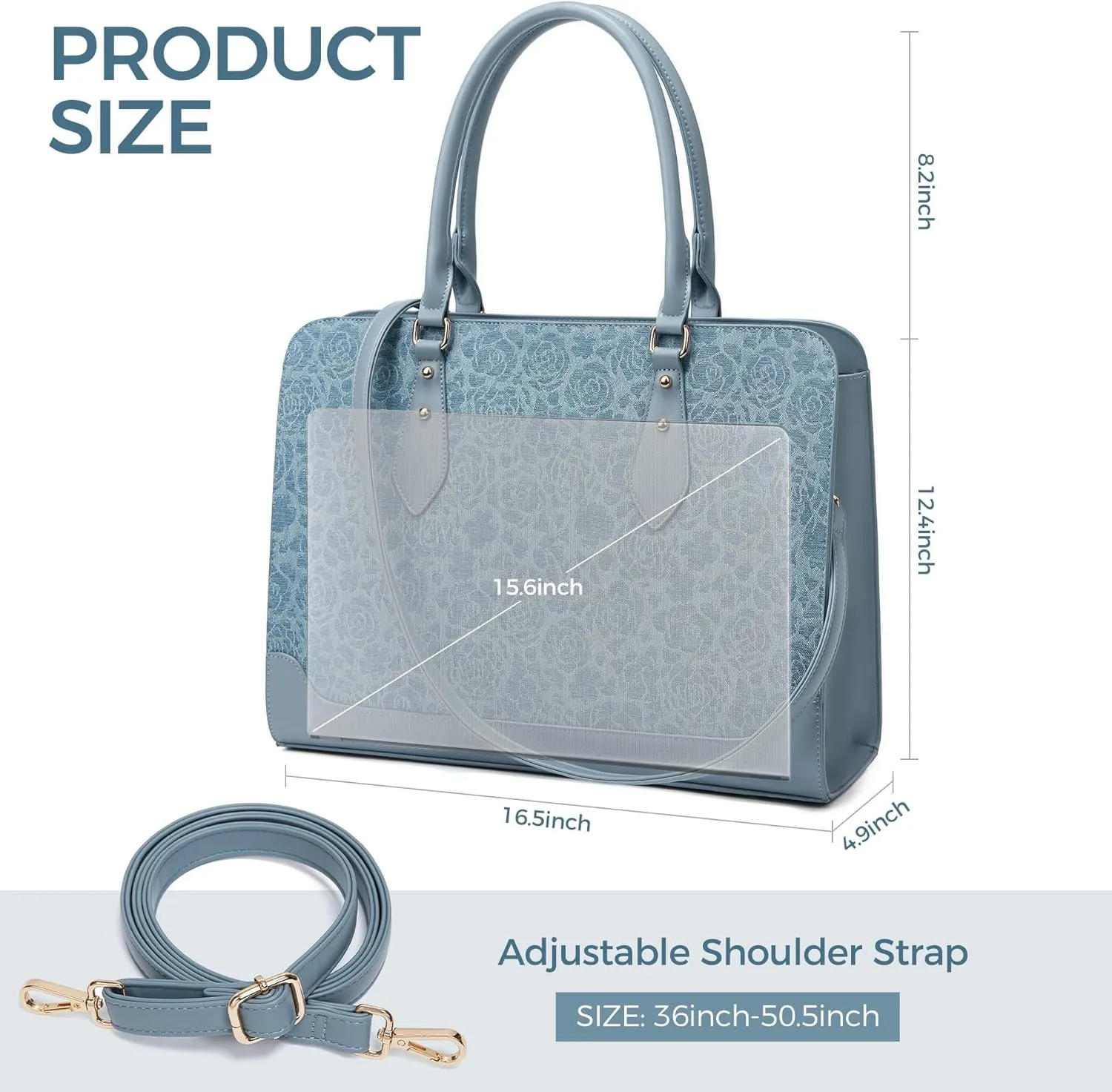 Laptop Bag for Women 15.6 Inch Work Tote Bag for Women,Leather Computer Bags Waterproof Tote Professional Briefcase,Large Capacity Business Office Bag for Work