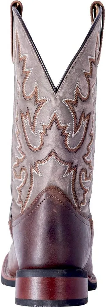 Laredo Mens Montana Embroidered Square Toe Pull On Casual Boots Mid Calf - Brown
