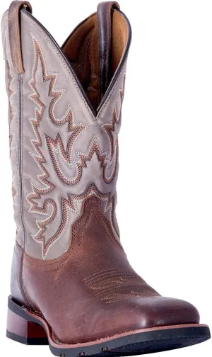 Laredo Mens Montana Embroidered Square Toe Pull On Casual Boots Mid Calf - Brown