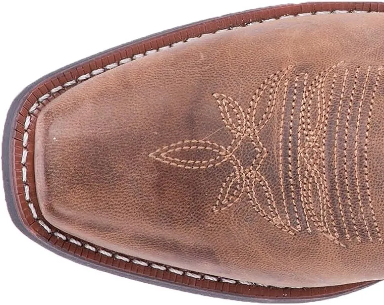 Laredo Womens Myra Embroidered Square Toe Dress Boots Mid Calf Low Heel 1-2" - Brown