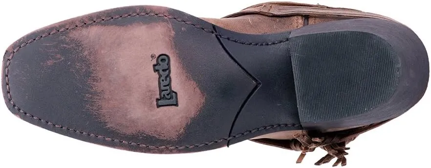 Laredo Womens Myra Embroidered Square Toe Dress Boots Mid Calf Low Heel 1-2" - Brown