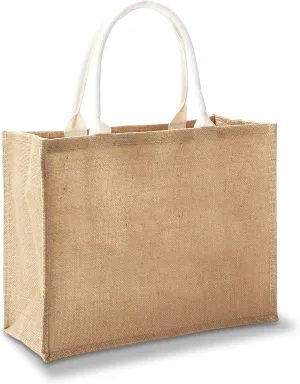 Large Jute Tote Bags, 16.5" x 7" x 13", Pack of 1 - Burlap Totes for Beach, Shopping, Gym, Pool, Wedding