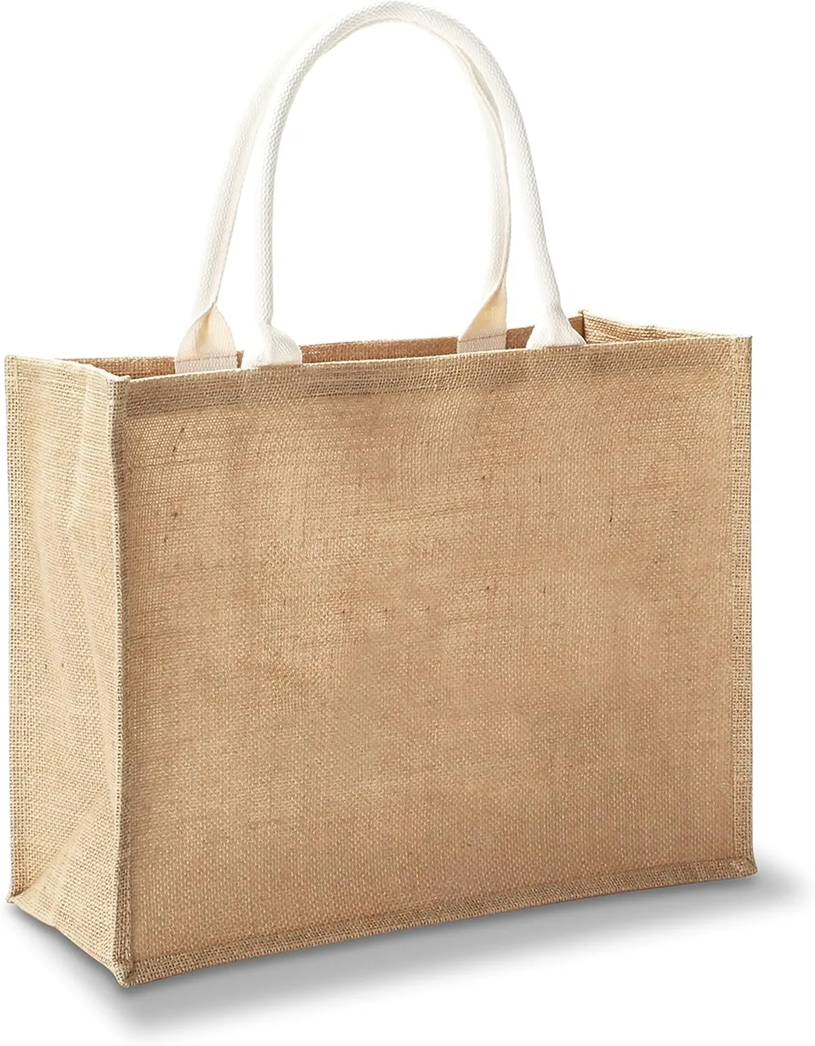 Large Jute Tote Bags, 16.5" x 7" x 13", Pack of 1 - Burlap Totes for Beach, Shopping, Gym, Pool, Wedding