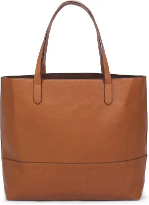 Large Vegan Leather Tote - Womens Slouchy Shoulder Bag with Open Top