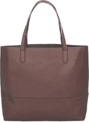 Large Vegan Leather Tote - Womens Slouchy Shoulder Bag with Open Top