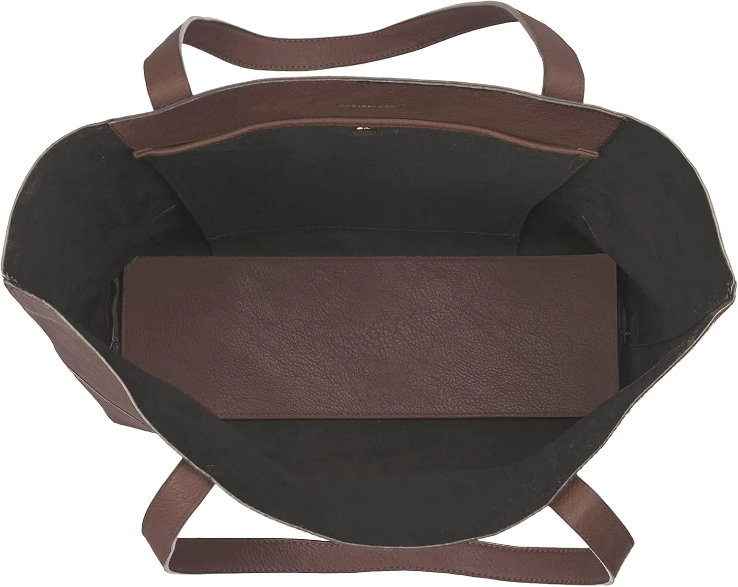 Large Vegan Leather Tote - Womens Slouchy Shoulder Bag with Open Top