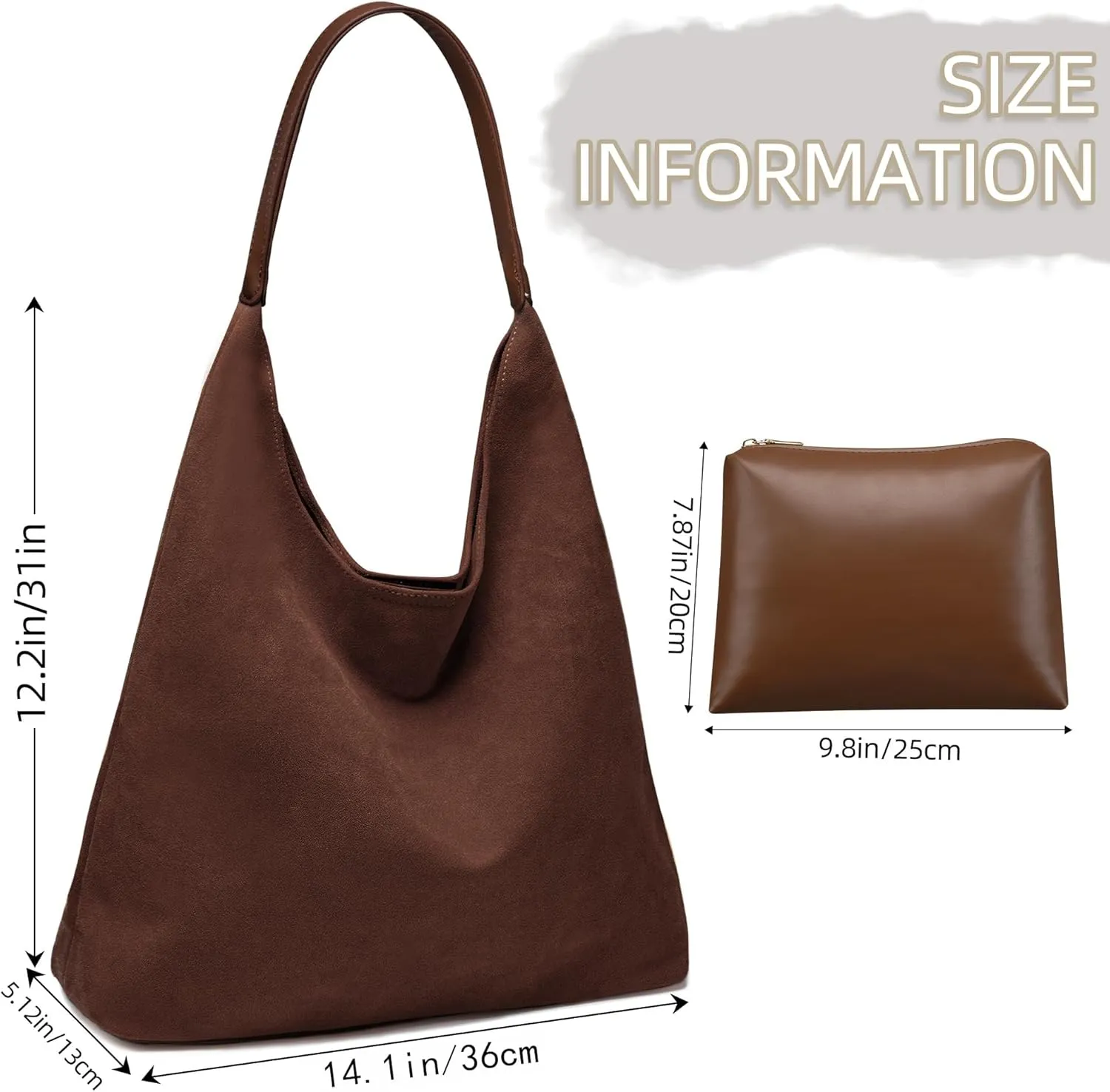 Large Work Tote Bags for Women, 2025 Boho Slouchy Suede Purses Handbags