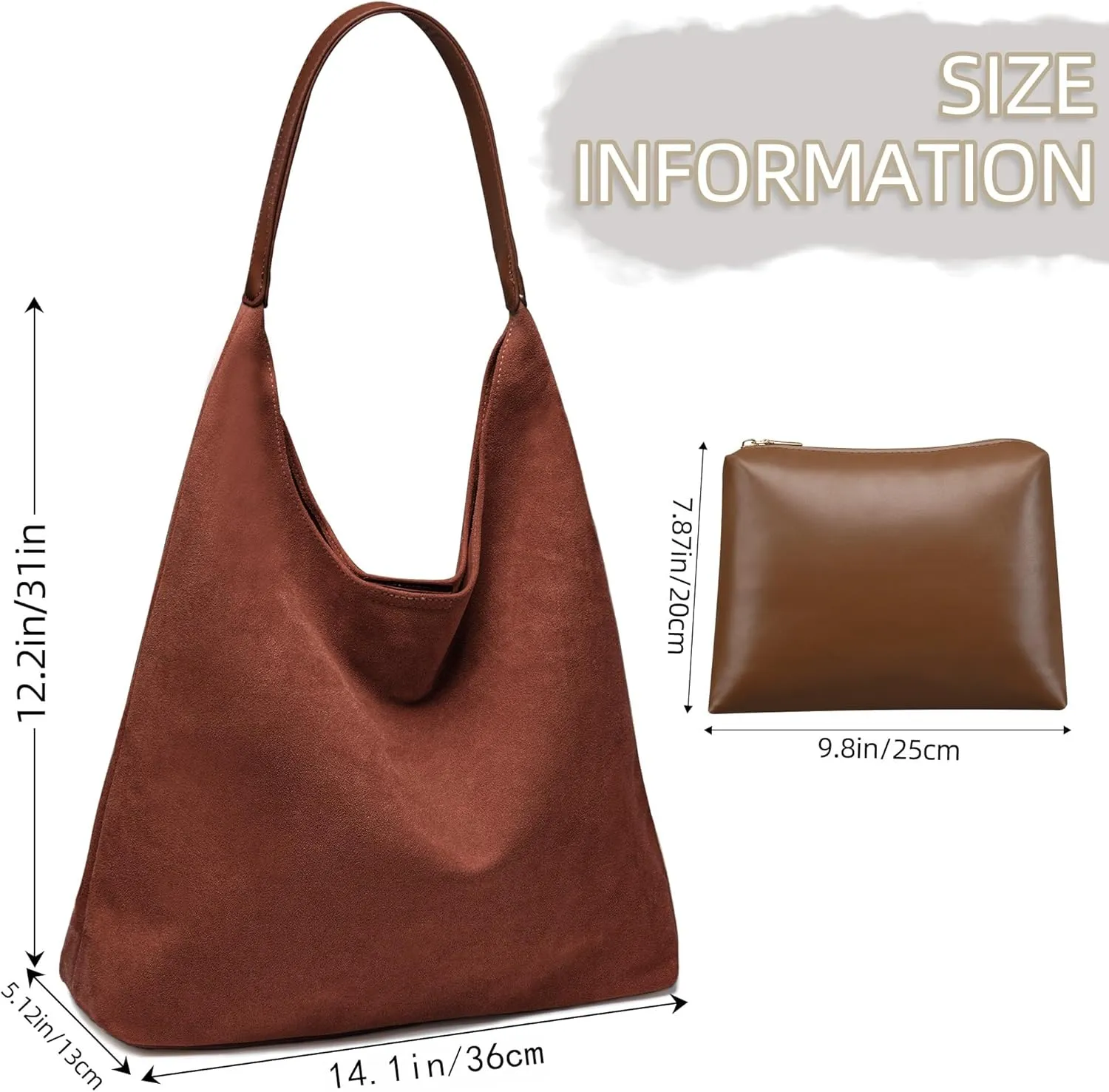 Large Work Tote Bags for Women, 2025 Boho Slouchy Suede Purses Handbags