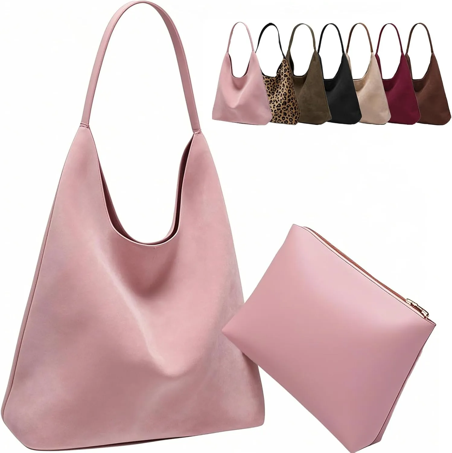Large Work Tote Bags for Women, 2025 Boho Slouchy Suede Purses Handbags