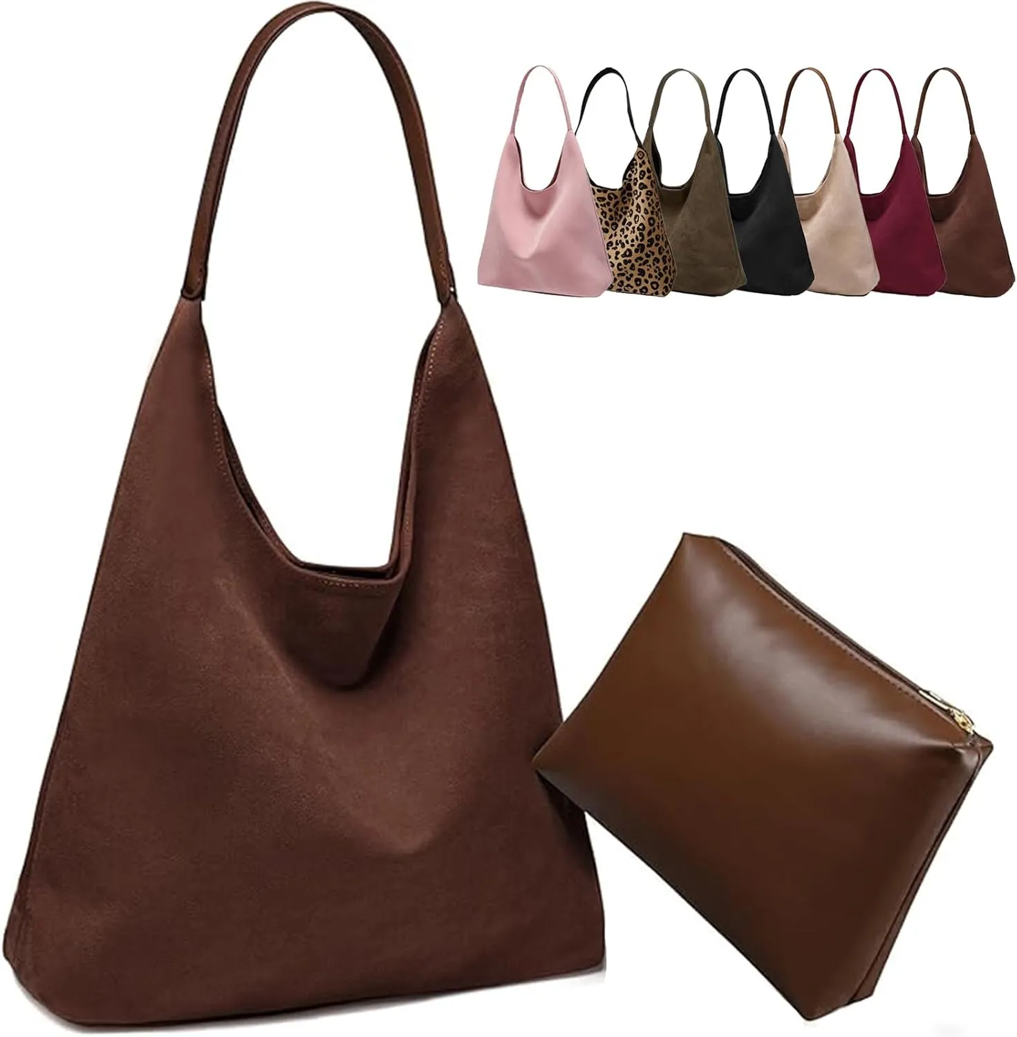 Large Work Tote Bags for Women, 2025 Boho Slouchy Suede Purses Handbags