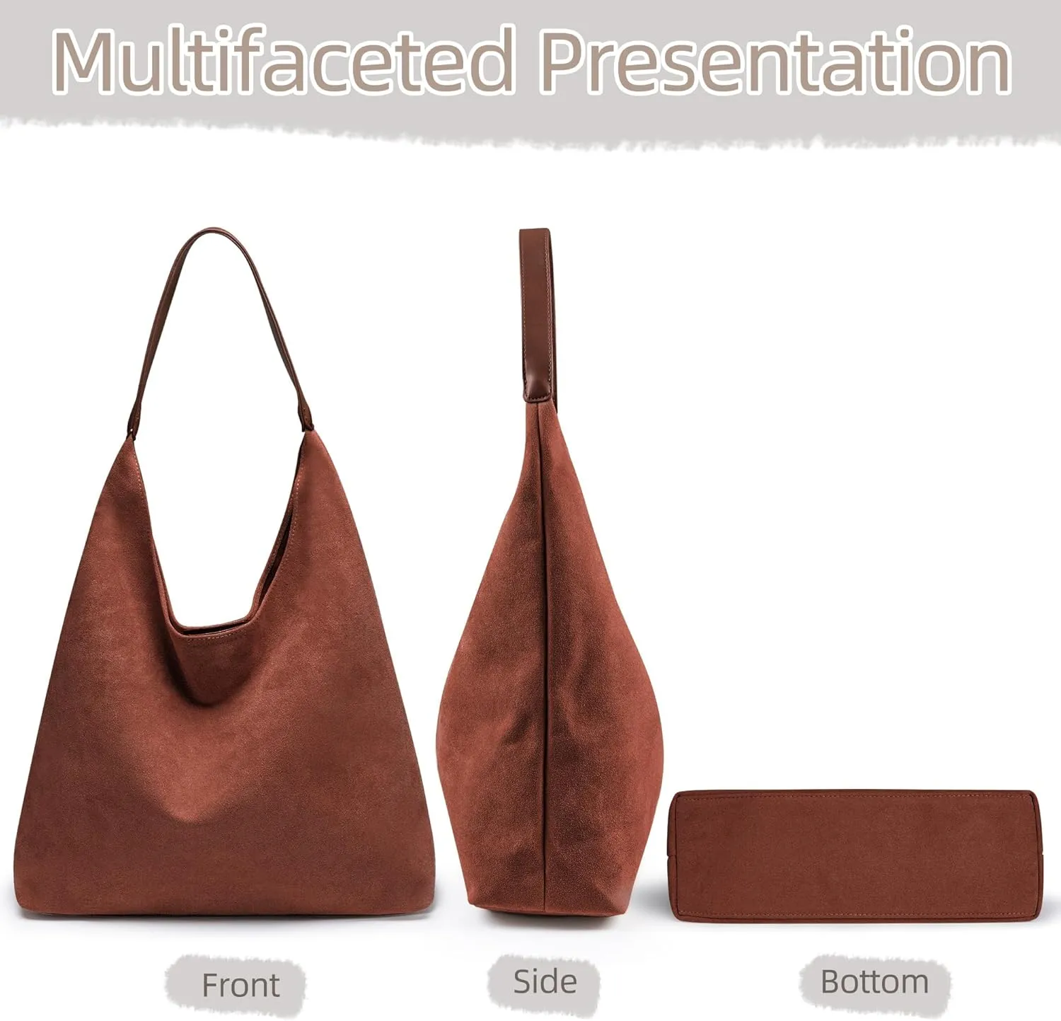 Large Work Tote Bags for Women, 2025 Boho Slouchy Suede Purses Handbags