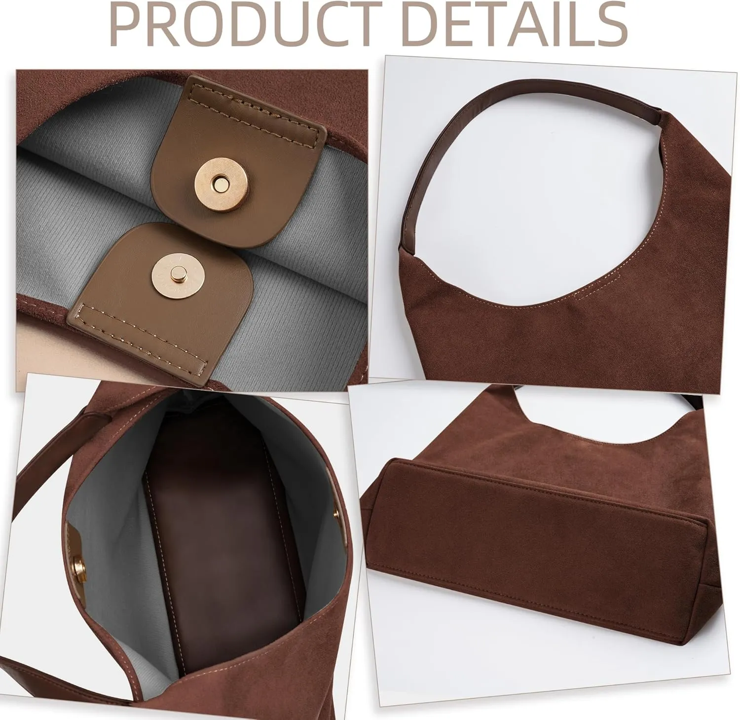 Large Work Tote Bags for Women, 2025 Boho Slouchy Suede Purses Handbags
