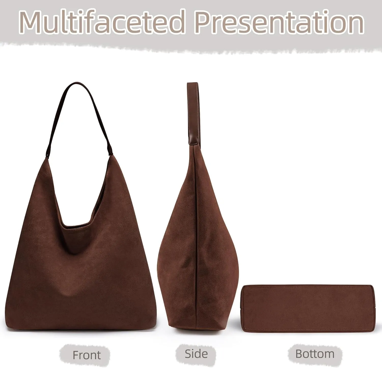 Large Work Tote Bags for Women, 2025 Boho Slouchy Suede Purses Handbags