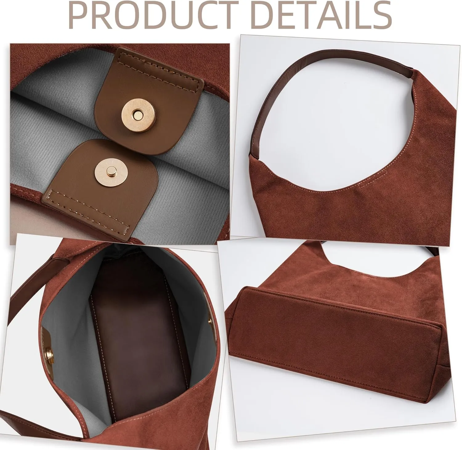 Large Work Tote Bags for Women, 2025 Boho Slouchy Suede Purses Handbags