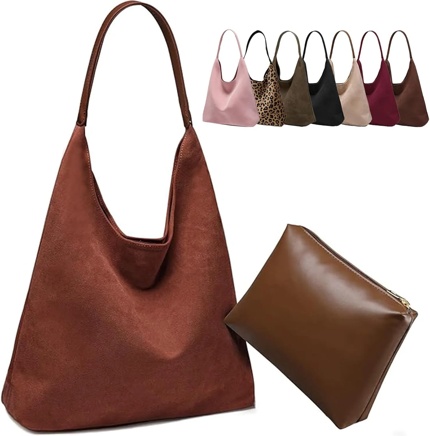 Large Work Tote Bags for Women, 2025 Boho Slouchy Suede Purses Handbags