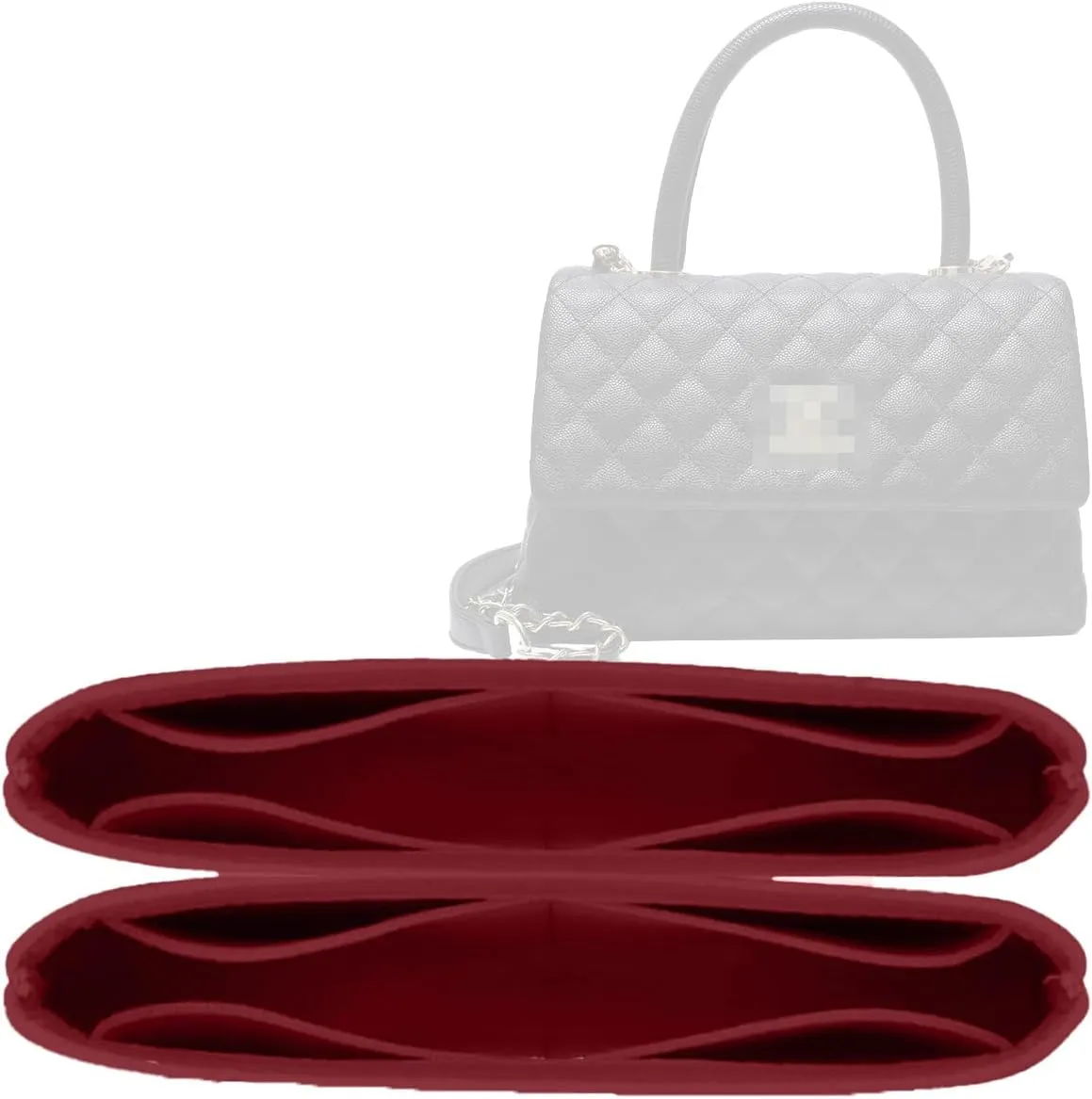 Lckaey Organizer For chanel coco small handle bag insert Felt Organizer bag Insert Y080wine red-S