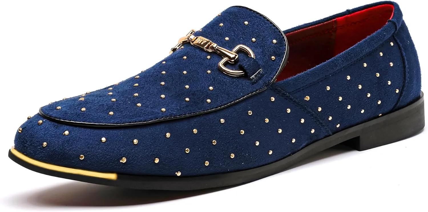 LCQL Men's Luxury Velvet Penny Loafer Shoes Noble Slip-on Suede Loafers Smoking Slippers Plus Size 7-13