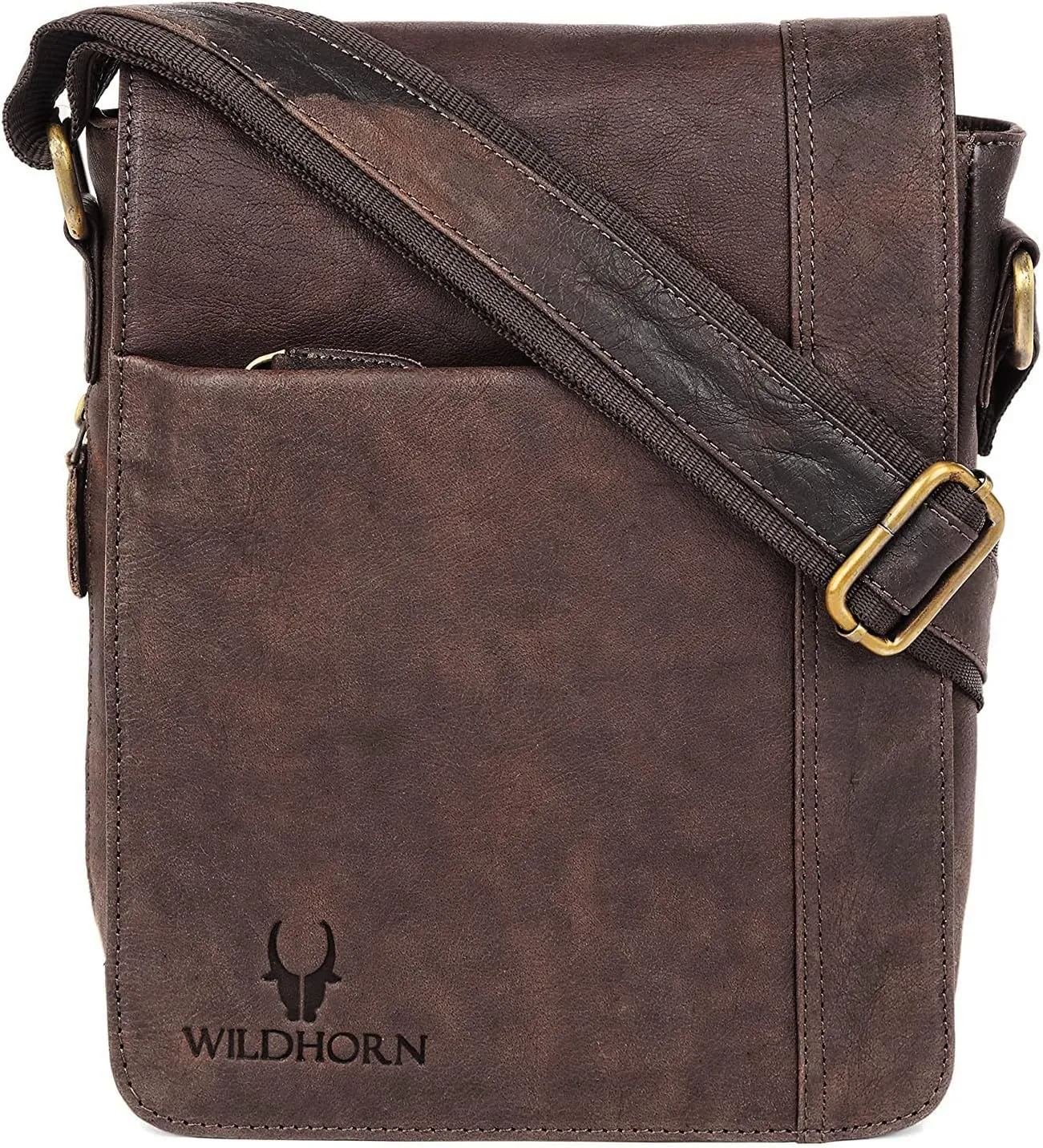 Leather 8.5 inches Brown Messenger Bag