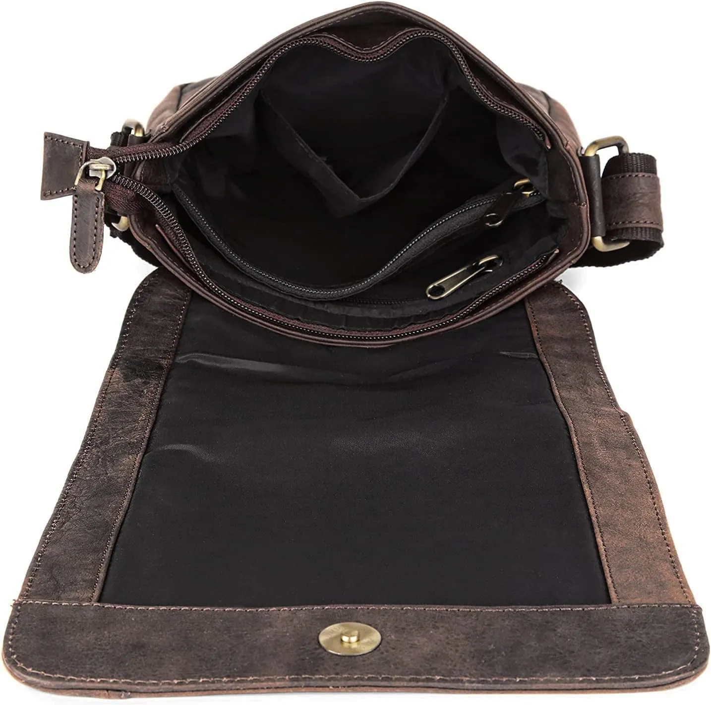 Leather 8.5 inches Brown Messenger Bag