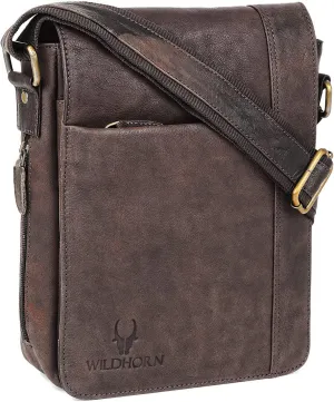 Leather 8.5 inches Brown Messenger Bag
