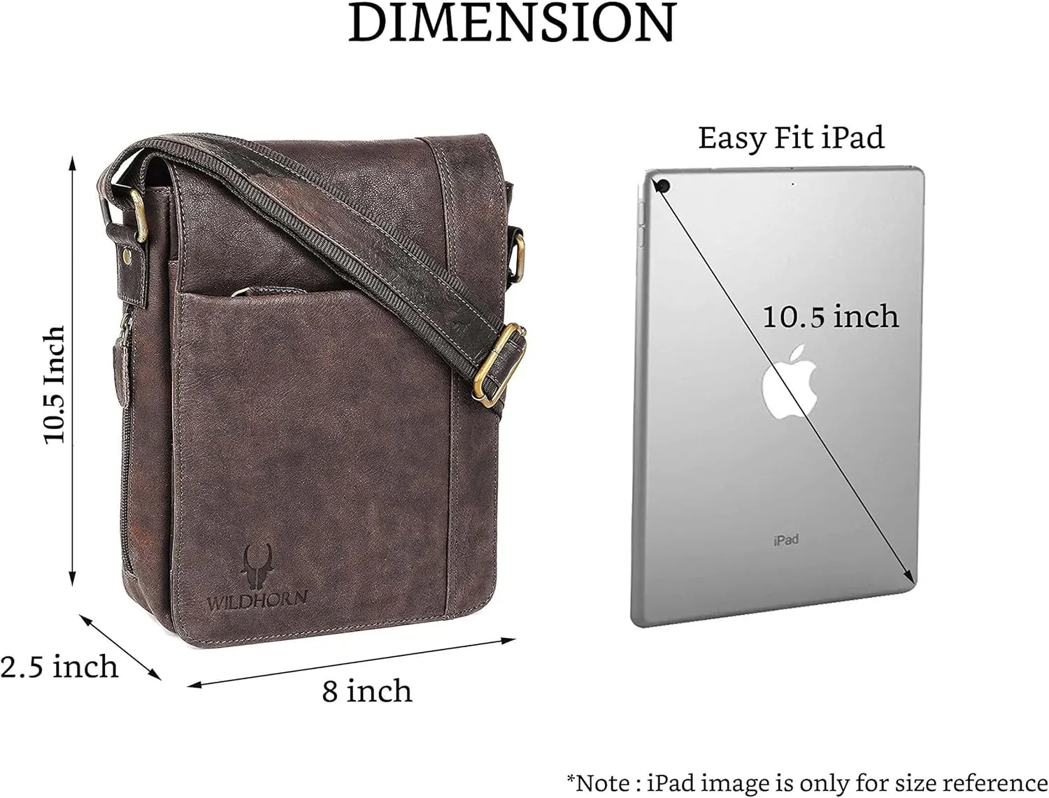 Leather 8.5 inches Brown Messenger Bag