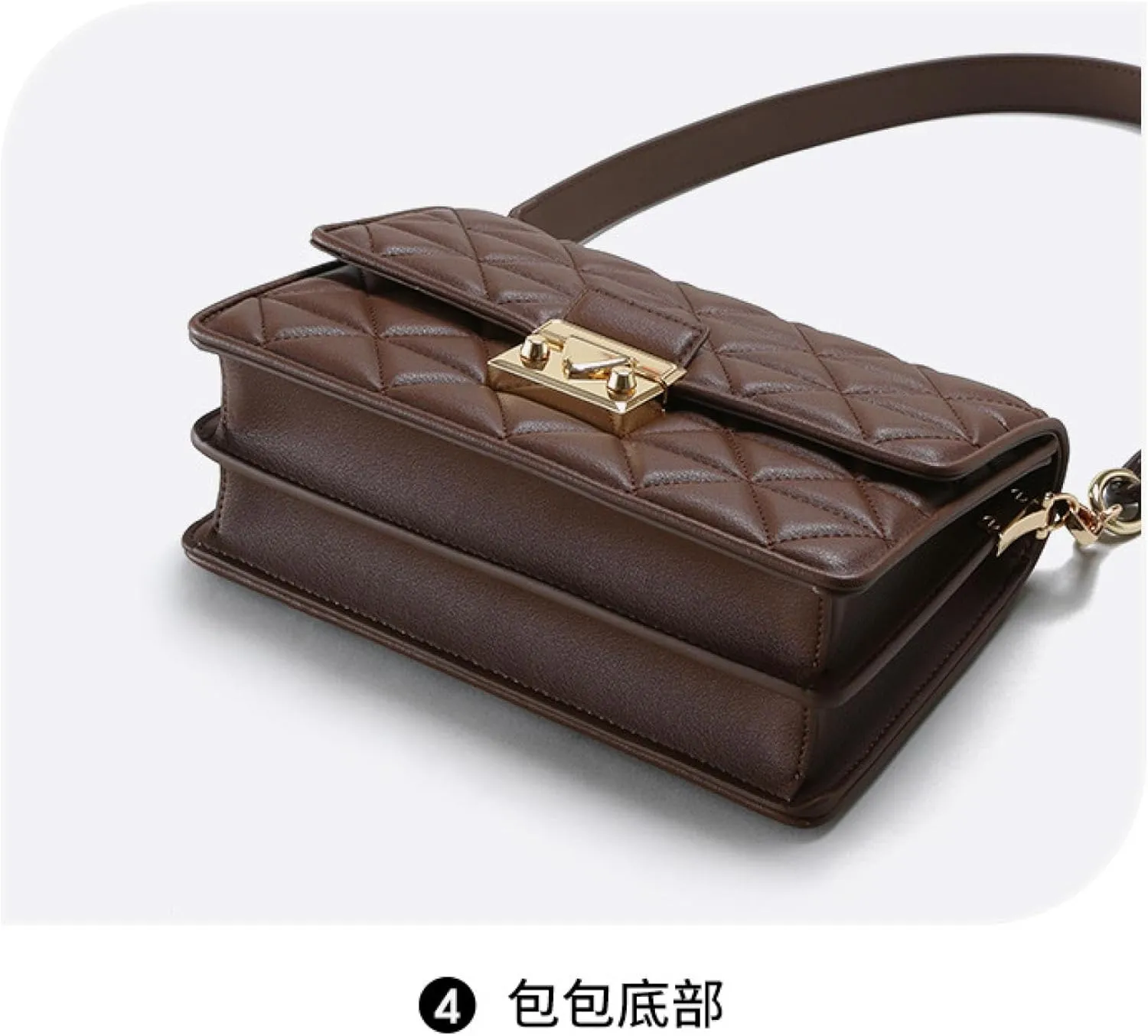 Leather Quilted Chain, Armpit Small Square Bag, Shoulder Crossbody Bag, Women's Bag