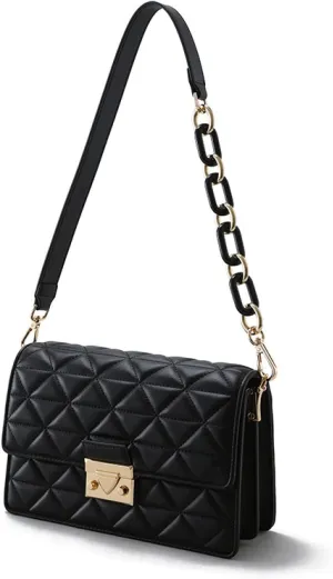Leather Quilted Chain, Armpit Small Square Bag, Shoulder Crossbody Bag, Women's Bag
