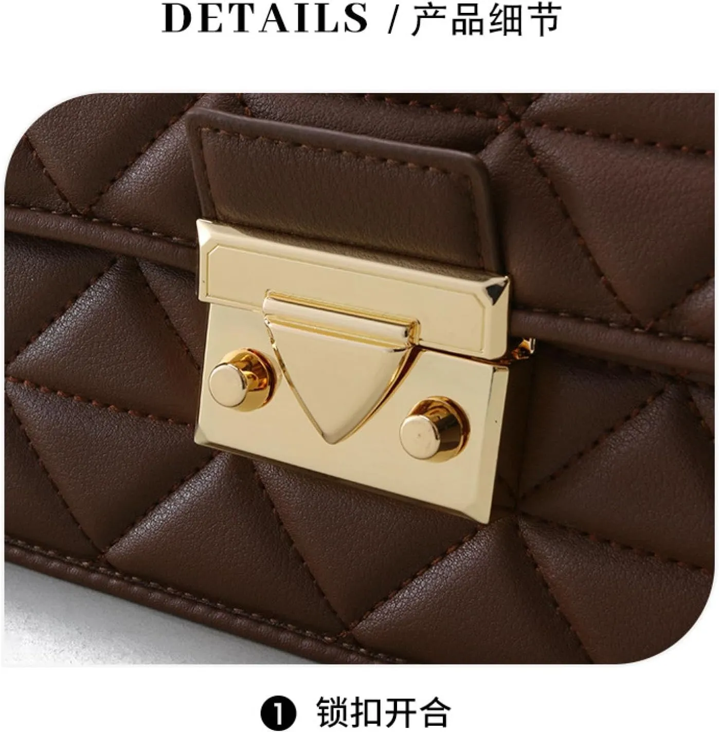 Leather Quilted Chain, Armpit Small Square Bag, Shoulder Crossbody Bag, Women's Bag