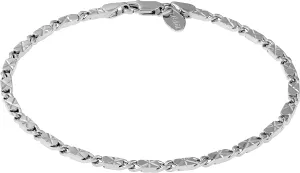 LIFETIME JEWELRY Womens Gold Anklet 4mm Diamond Cut Star Flat Link Chain Ankle Bracelet 24k Gold Plated