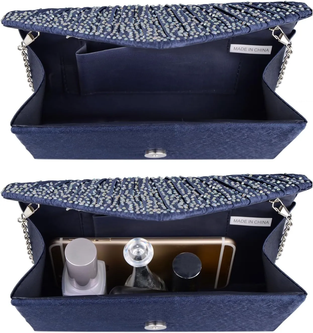 LIFEWISH Envelope Evening Bag Glitter Rhinestone Clutch Purse Wedding Party Shoulder Bag for Women
