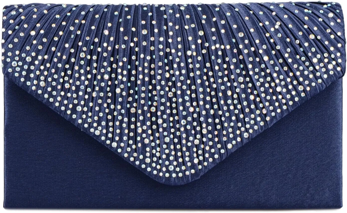 LIFEWISH Envelope Evening Bag Glitter Rhinestone Clutch Purse Wedding Party Shoulder Bag for Women