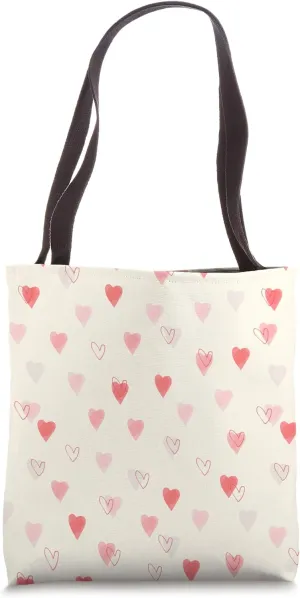 Light Pink Coral Hearts Pattern Tote Bag