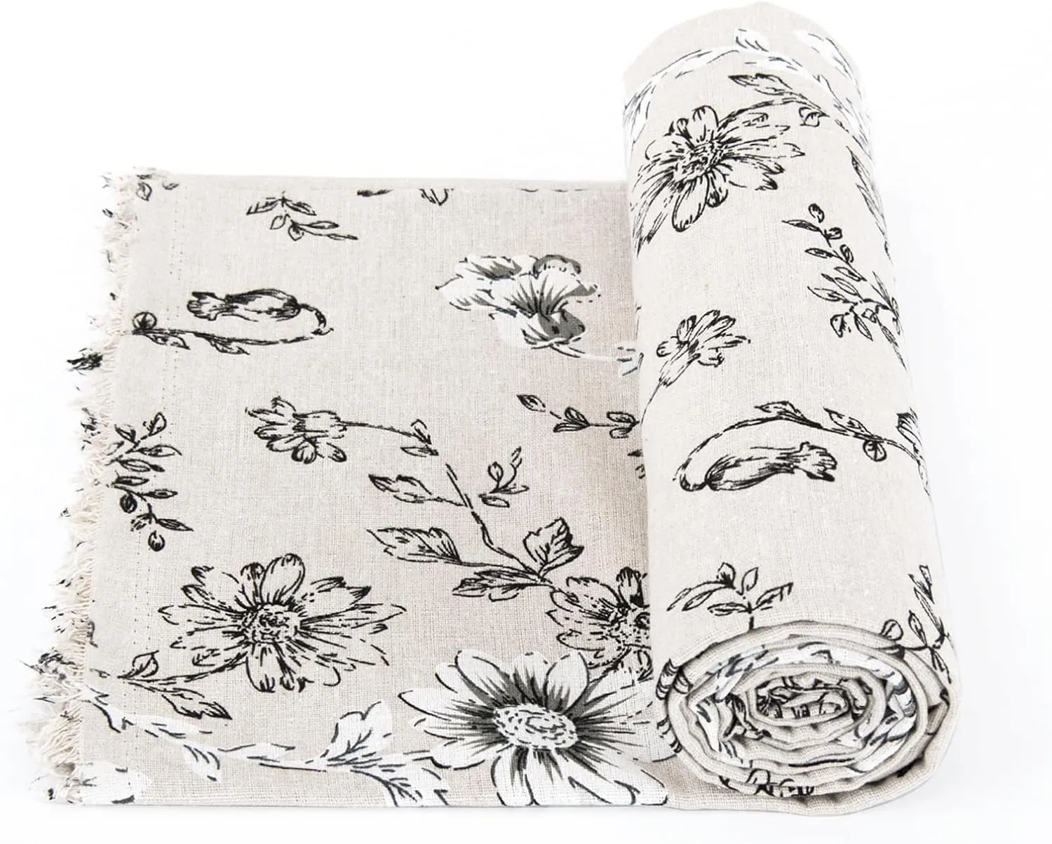 Linen Floral Fabric by The Yard - Upholstery Fabric by The Yard Sewing Quilting Fabric 62 Inch Width for Chairs Sofas Tablecloth Curtains Reupholstery DIY - 3 Yard