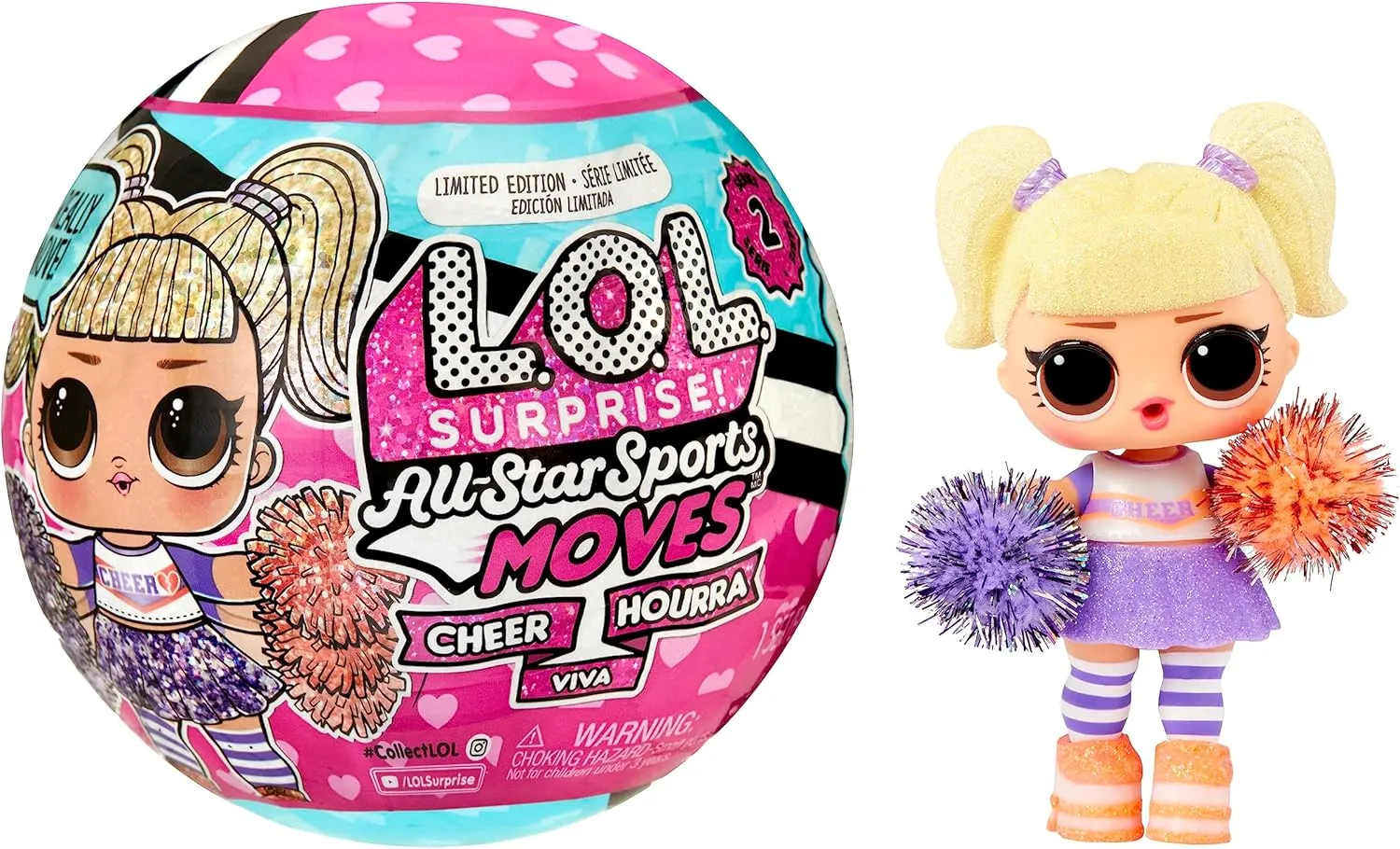L.O.L. Surprise! All Star Sports Moves - Cheer- Surprise Doll, Theme, Cheerleading Dolls, Mix and Match Outfits, Shoes, Accessories, Limited Edition Collectible Doll Gift Girls Age 4 