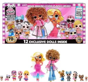 LOL Surprise OMG Movie Magic Studios with 70  Surprises, 12 Dolls Including 2 Fashion Dolls, 4 Movie Stages, Green Screen & Accessories- Gift Toy for Girls Boys Ages 4 5 6 7  Years