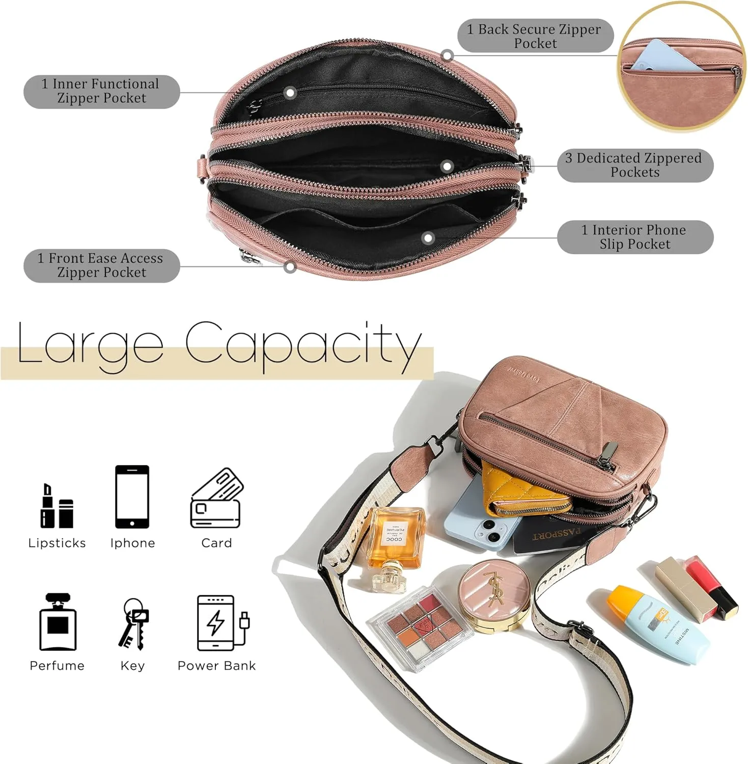 Love Deliver Small Square Crossbody Bags