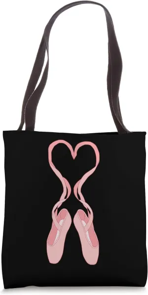 Lovely Heart Pink Ballet Slippers Tote Bag