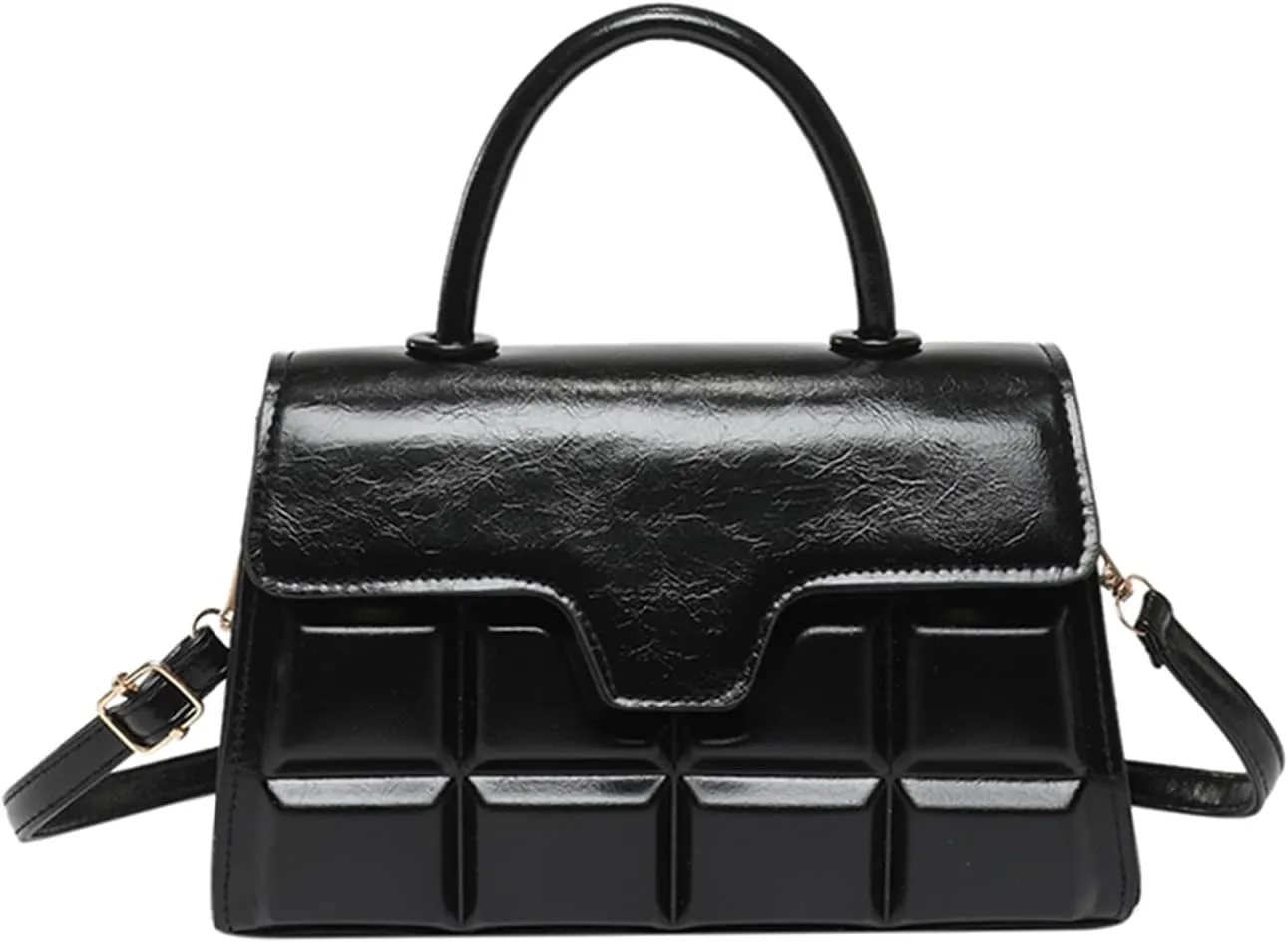 MakeMeChic Women's PU Leather Crossbody Bag Top Handle Shoulder Handbag with Adjustable Strap