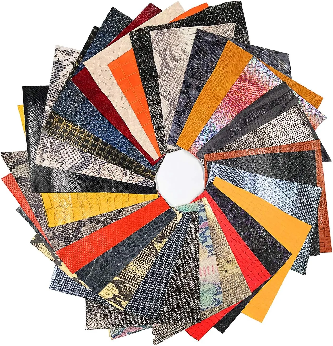 Mardili Printed and Embossed Upholstery Leather Scraps,1.5-2LBs Large Pieces,Square(10" *10") and Irrgular Size