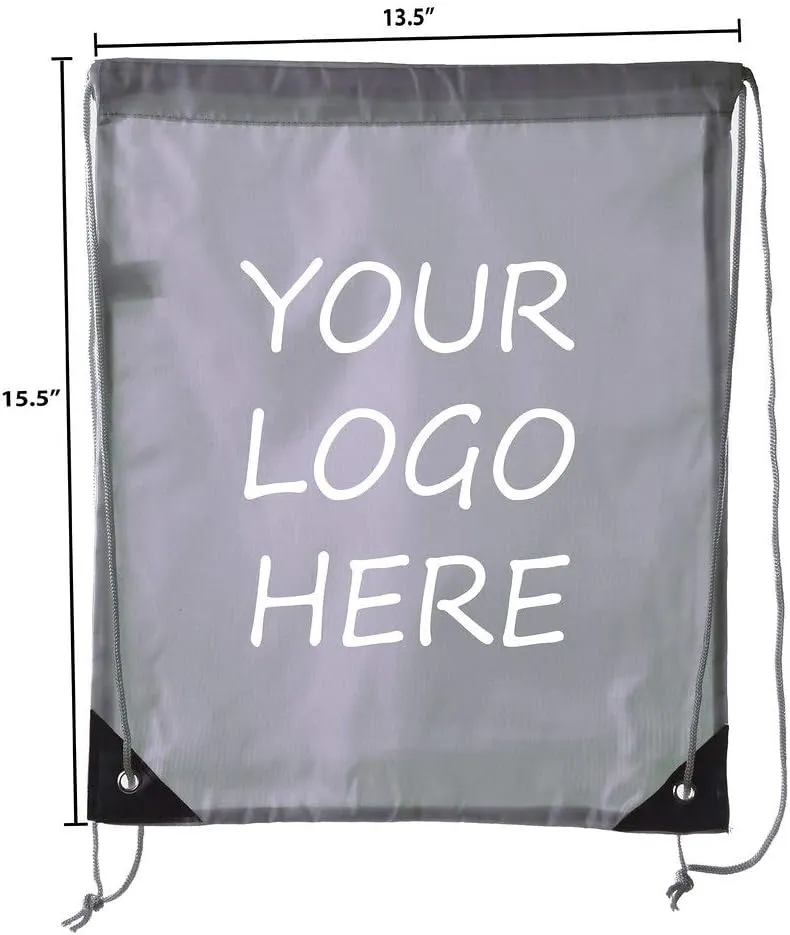 Mato & Hash Custom Bags With Your Logo | Promotional Drawstring Backpack - 20PK Grey CE2500