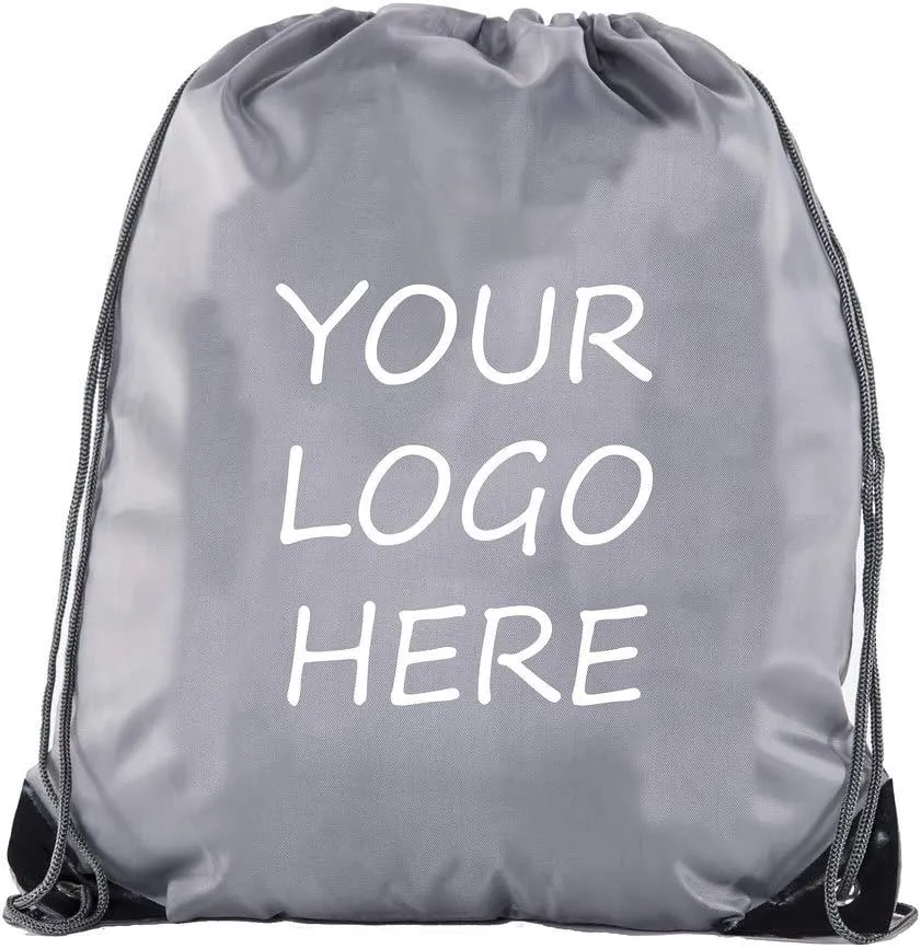 Mato & Hash Custom Bags With Your Logo | Promotional Drawstring Backpack - 20PK Grey CE2500