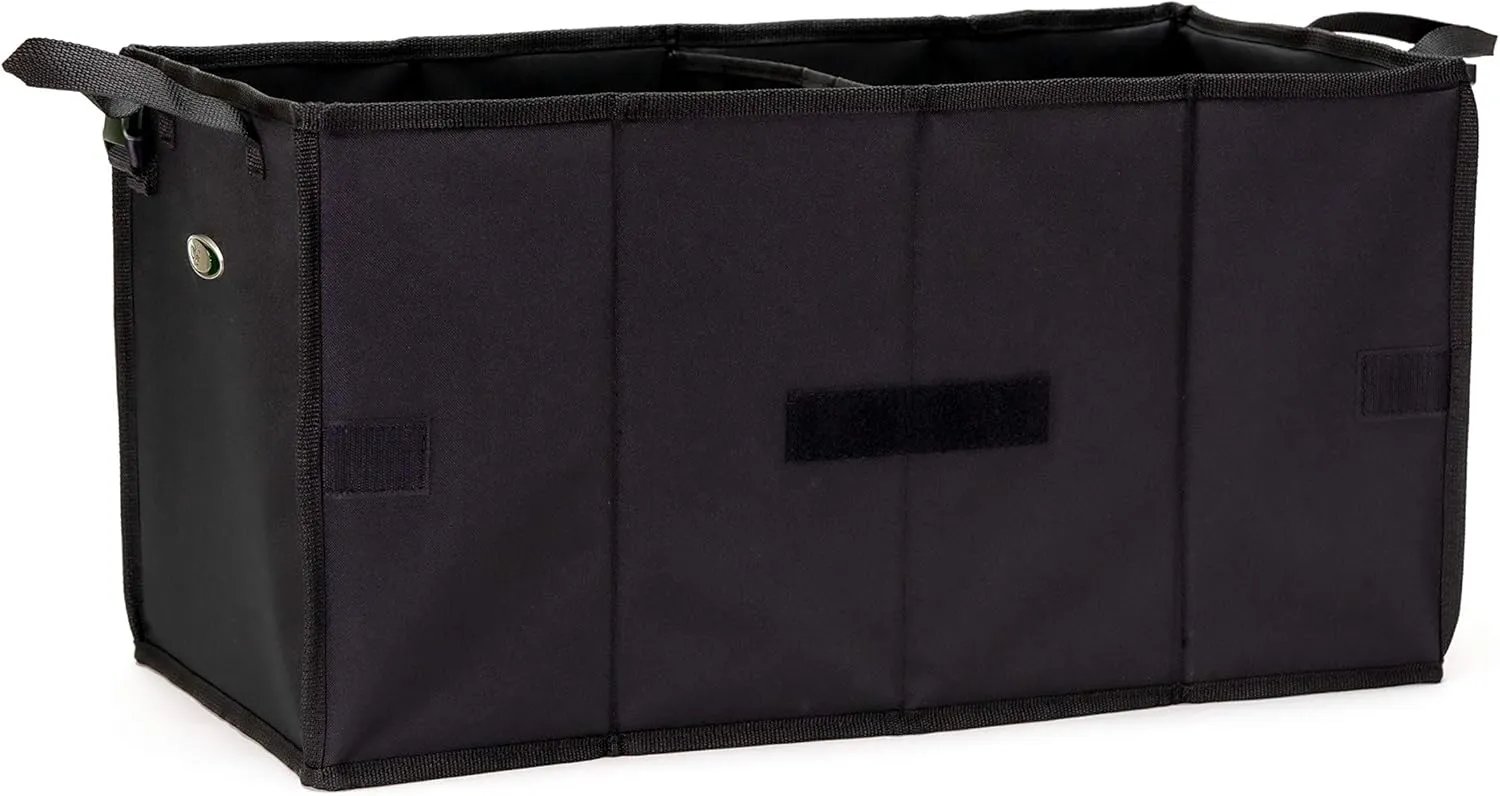 MCY Accordion Bag – Reusable Eco-Friendly Foldable Bag, Reinforced Shell, Durable Fabric, Easy Storage, Compact and Expandable, Grocery Bag (Jet Black, 13x13x25 inches)