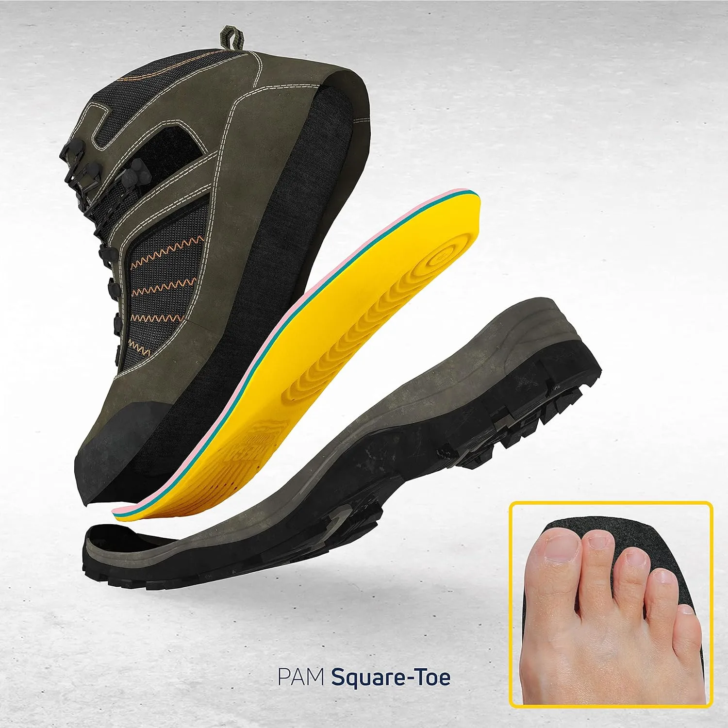 MEGAComfort Square Toe Personal Anti-Fatigue Mat (PAM)® Insole Yellow/Black Men's 14-15 Medium